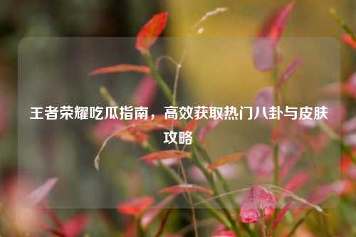 王者荣耀吃瓜指南,高效获取热门八卦与皮肤攻略