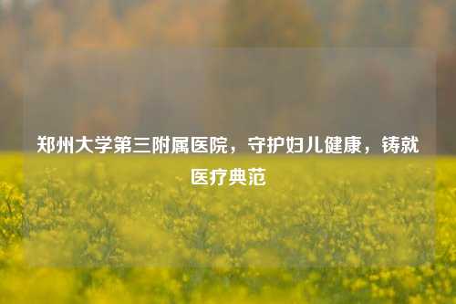 郑州大学第三附属医院,守护妇儿健康,铸就医疗典范