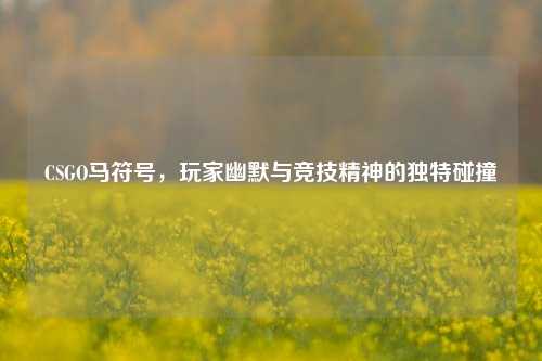 CSGO马符号,玩家幽默与竞技精神的独特碰撞