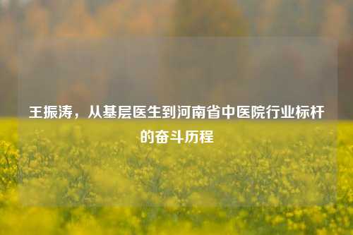 王振涛,从基层医生到河南省中医院行业标杆的奋斗历程