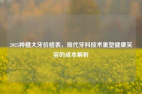 2025种植大牙价格表,现代牙科技术重塑健康笑容的成本解析