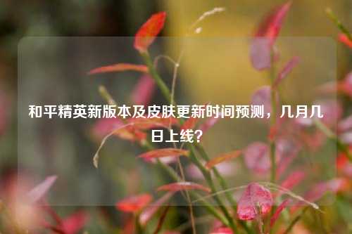 和平精英新版本及皮肤更新时间预测,几月几日上线?