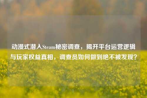 动漫式潜入Steam秘密调查，揭开平台运营逻辑与玩家权益真相，调查员如何做到绝不被发现？