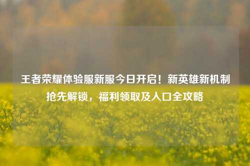 王者荣耀体验服新服今日开启!新英雄新机制抢先解锁,福利领取及入口全攻略