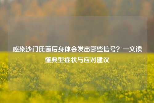 感染沙门氏菌后身体会发出哪些信号?一文读懂典型症状与应对建议