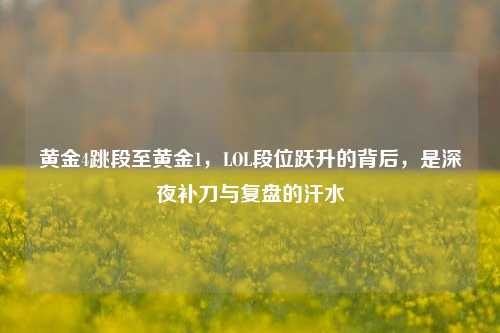 黄金4跳段至黄金1,LOL段位跃升的背后,是深夜补刀与复盘的汗水