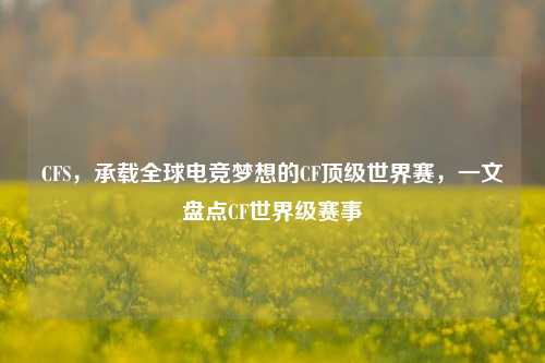 CFS,承载全球电竞梦想的CF顶级世界赛,一文盘点CF世界级赛事