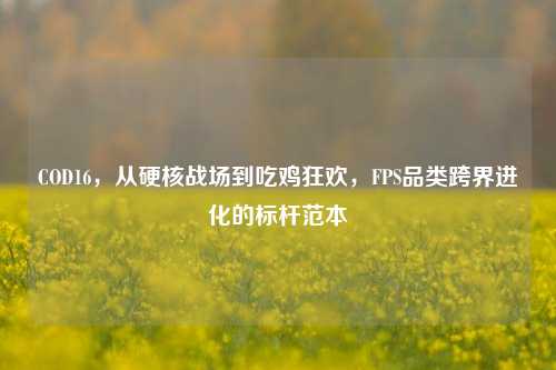 COD16,从硬核战场到吃鸡狂欢,FPS品类跨界进化的标杆范本