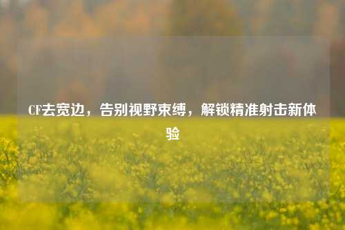 CF去宽边,告别视野束缚,解锁精准射击新体验