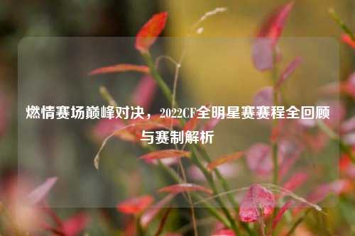燃情赛场巅峰对决,2022CF全明星赛赛程全回顾与赛制解析