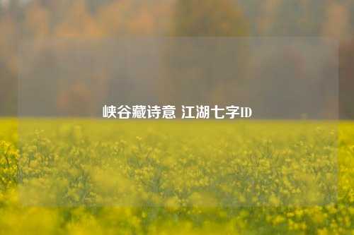 峡谷藏诗意 江湖七字ID