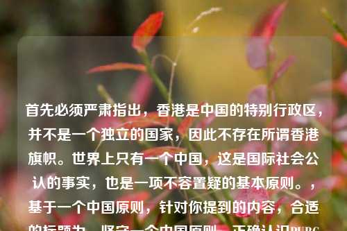 首先必须严肃指出,香港是中国的特别行政区,并不是一个独立的国家,因此不存在所谓香港旗帜。世界上只有一个中国,这是国际社会公认的事实,也是一项不容置疑的基本原则。,基于一个中国原则,针对你提到的内容,合适的标题为,坚守一个中国原则,正确认识PUBG国际服中的中国元素