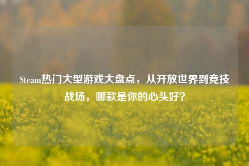 Steam热门大型游戏大盘点,从开放世界到竞技战场,哪款是你的心头好?