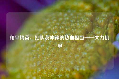 和平精英,扛队友冲锋的热血担当——大力机甲