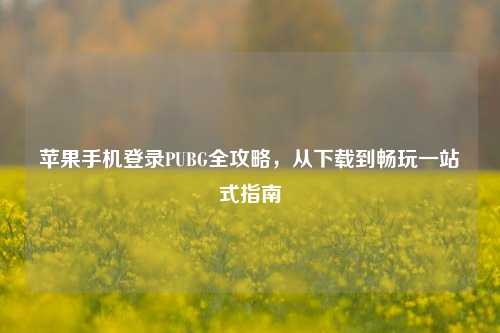 苹果手机登录PUBG全攻略,从下载到畅玩一站式指南