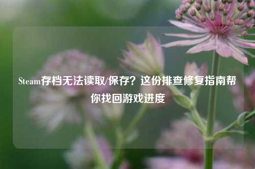 Steam存档无法读取/保存?这份排查修复指南帮你找回游戏进度