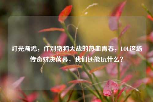 灯光渐熄,作别猪狗大战的热血青春,LOL这场传奇对决落幕,我们还能玩什么?