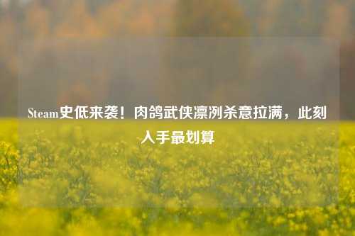 Steam史低来袭!肉鸽武侠凛冽杀意拉满,此刻入手最划算