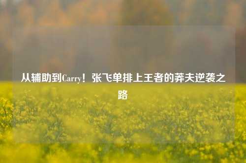 从辅助到Carry!张飞单排上王者的莽夫逆袭之路