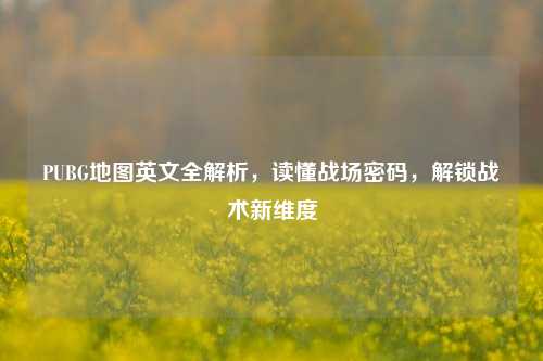 PUBG地图英文全解析,读懂战场密码,解锁战术新维度