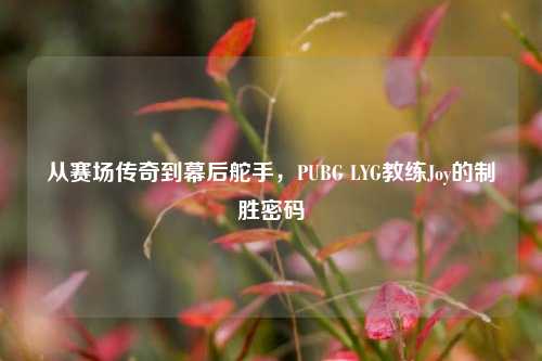 从赛场传奇到幕后舵手,PUBG G教练Joy的制胜密码