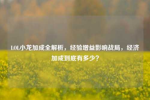 LOL小龙加成全解析,经验增益影响战局,经济加成到底有多少?