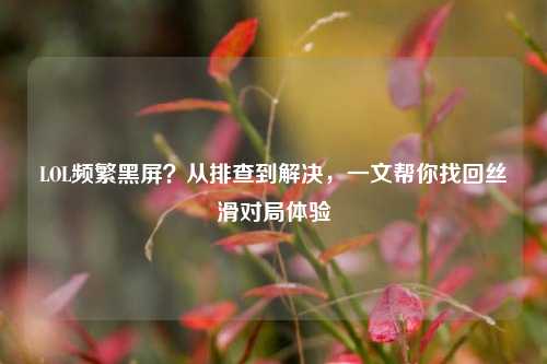 LOL频繁黑屏?从排查到解决,一文帮你找回丝滑对局体验