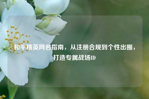 和平精英网名指南,从注册合规到个性出圈,打造专属战场ID