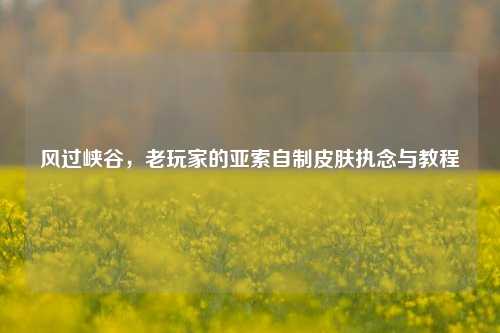 风过峡谷,老玩家的亚索自制皮肤执念与教程