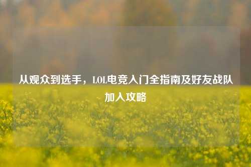 从观众到选手,LOL电竞入门全指南及好友战队加入攻略