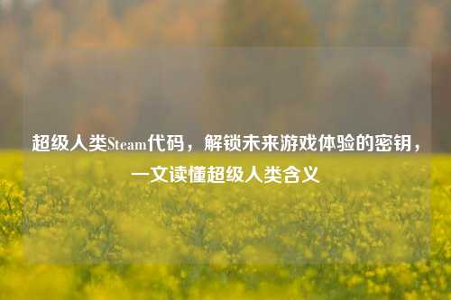 超级人类Steam代码,解锁未来游戏体验的密钥,一文读懂超级人类含义