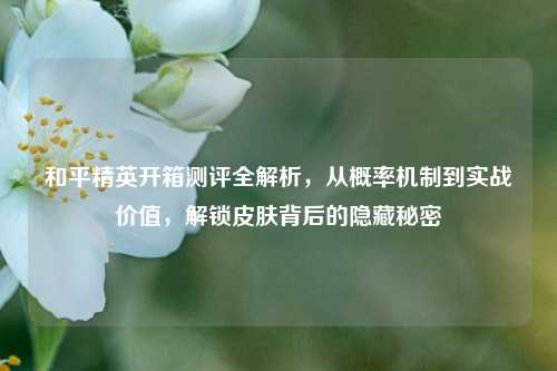 和平精英开箱测评全解析,从概率机制到实战价值,解锁皮肤背后的隐藏秘密