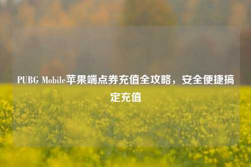 PUBG Mobile苹果端点券充值全攻略,安全便捷搞定充值