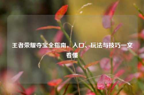 王者荣耀夺宝全指南,入口、玩法与技巧一文看懂