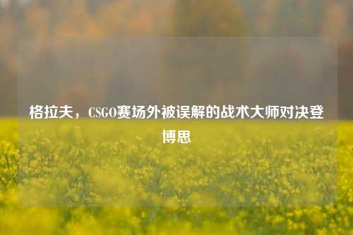 格拉夫,CSGO赛场外被误解的战术***对决登博思