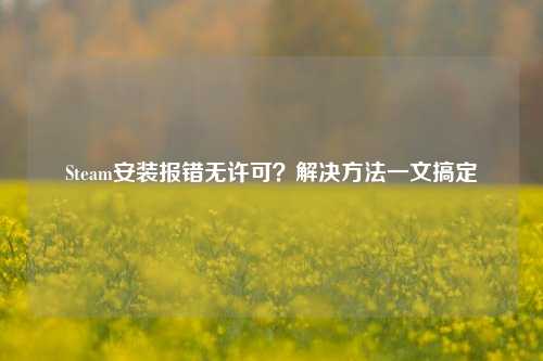 Steam安装报错无许可?解决 一文搞定