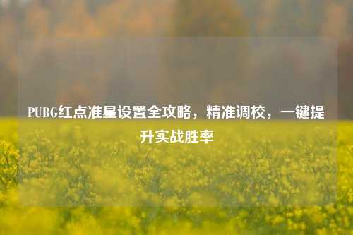 PUBG红点准星设置全攻略,精准调校,一键提升实战胜率