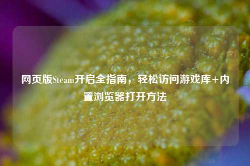 网页版Steam开启全指南,轻松访问游戏库+内置浏览器打开
