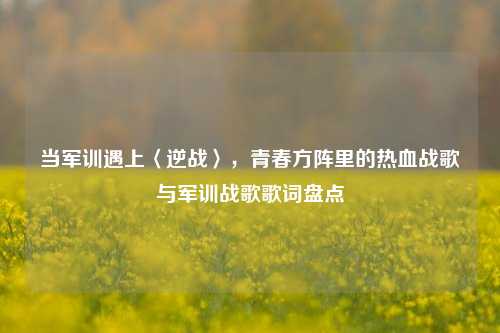当军训遇上〈逆战〉,青春方阵里的热血战歌与军训战歌歌词盘点