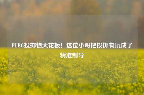 PUBG投掷物天花板!这位小哥把投掷物玩成了精准制导
