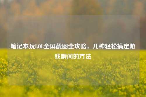 笔记本玩LOL全屏截图全攻略,几种轻松搞定游戏瞬间的